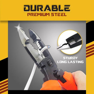 6 In 1 Multifunctional Electrician Pliers. Cuts, crimps, and strip wires, 1 Tool for all jobs