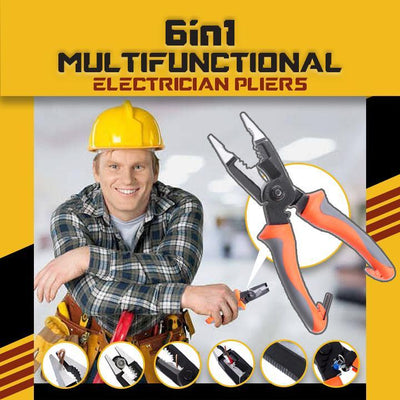 6 In 1 Multifunctional Electrician Pliers. Cuts, crimps, and strip wires, 1 Tool for all jobs
