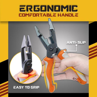 6 In 1 Multifunctional Electrician Pliers. Cuts, crimps, and strip wires, 1 Tool for all jobs