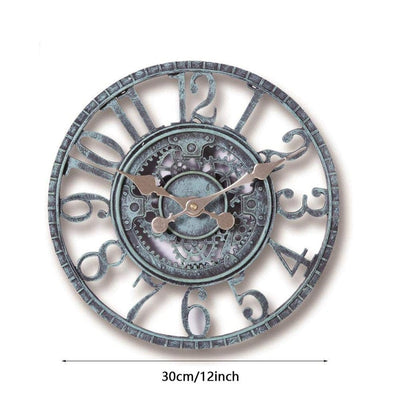 Outdoor Wall Clock Waterproof Vintage Garden Ornament Roman Numeral