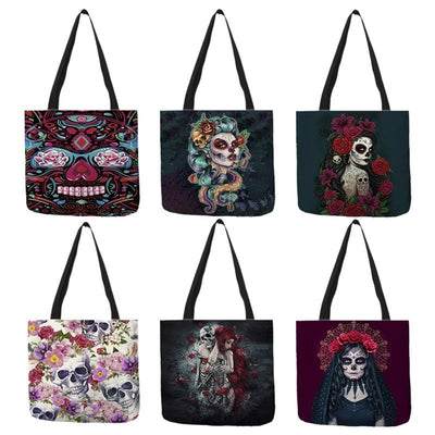 Sugar Skull Girl Shopping Bags great design allows you to show you have style and taste