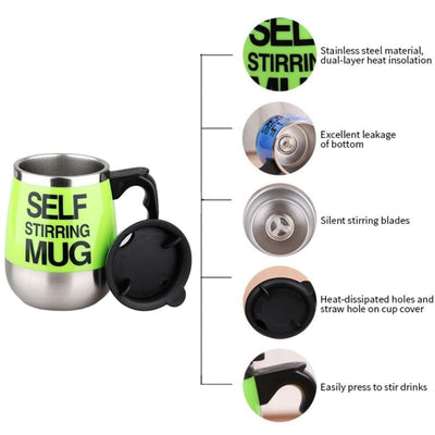 Electric Hot Self Stirring Coffee Mug Automatic Self Mixing Spinning Insulated Smart Stainless Steel Home Mixer Milk Whisk Cup|Mugs|