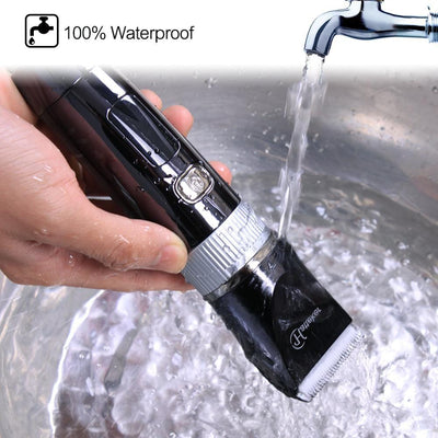 HATTEKER Professional Hair Clipper Ceramic Blade Waterproof Electric Hair Trimmer LED Display Haircut Machine for Men|Hair Trimmers|