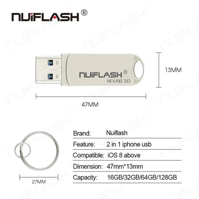 Usb Pendrive For iPhone's need more storage Save on Pendrive., No need to upgrade for memory space.  Transfer between devices