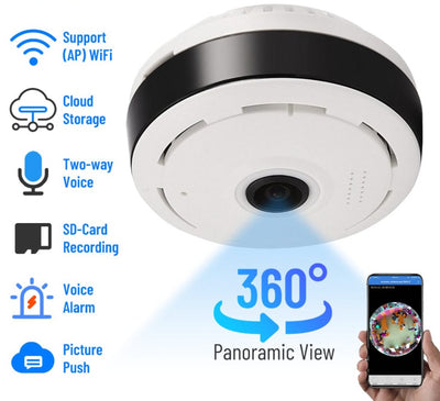 Security Camera 360 Degree Panoramic Fisheye IP Camera Night Vision CCTV Surveillance Camera