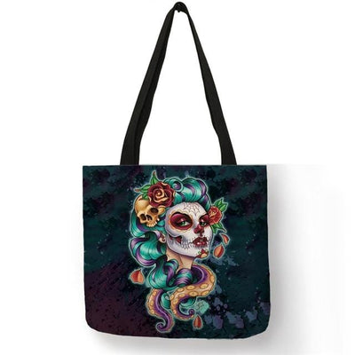 Sugar Skull Girl Shopping Bags great design allows you to show you have style and taste