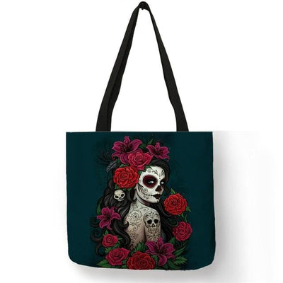 Sugar Skull Girl Shopping Bags great design allows you to show you have style and taste