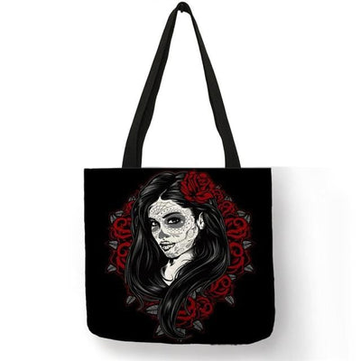Sugar Skull Girl Shopping Bags great design allows you to show you have style and taste