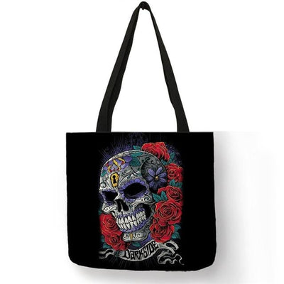 Sugar Skull Girl Shopping Bags great design allows you to show you have style and taste