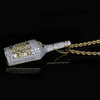 Iced Hennessey Pendant  Simulated Stones with 24" Rope Chain