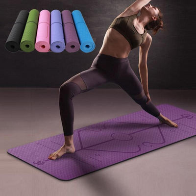 Yoga Mat with Position Line Non Slip Carpet Mat For Beginner and experts easy storage