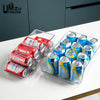 2 Tiers Beverage Storage Box Beer Drink Water Bottle Fridge Jar Fruit Bin Double Holder Auto Rolling Dispenser Kitchen Organizer| |