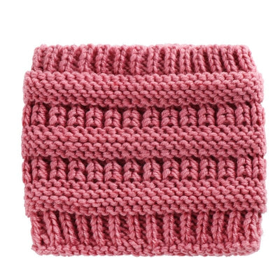 Knitted Hat Ponytail Beanie Casual  Solid Colors