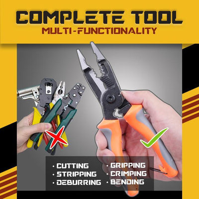 6 In 1 Multifunctional Electrician Pliers. Cuts, crimps, and strip wires, 1 Tool for all jobs