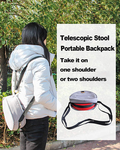Portable Retractable Folding Stool, Collapsible Telescopic Adjustable Camping Stools for Adults, Lightweight Sturdy Foldable Fishing Chair Seat for Travel/Hiking/BBQ/Kitchen/Gardening
