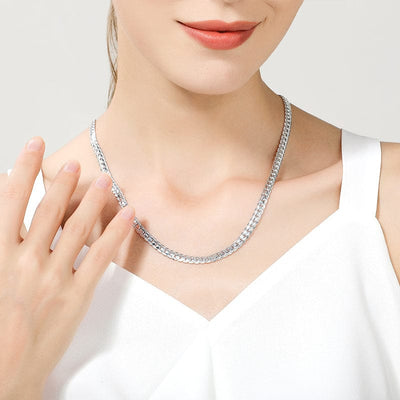 Sterling Silver  Chain Necklace For Women Men Fashion Jewelry Gifts