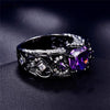Luxury Angel  Purple Heart Ring   AA Zircon Birthstone