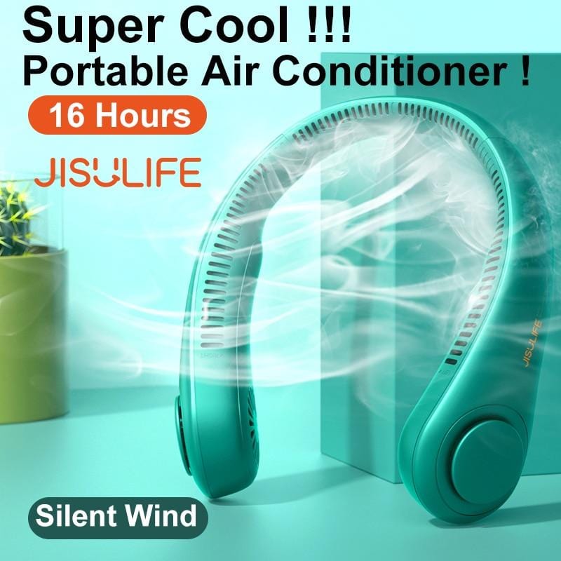 JISULIFE Portable Neck Fan, Hands  Rechargeable, Personal Cooling Helps you Relax