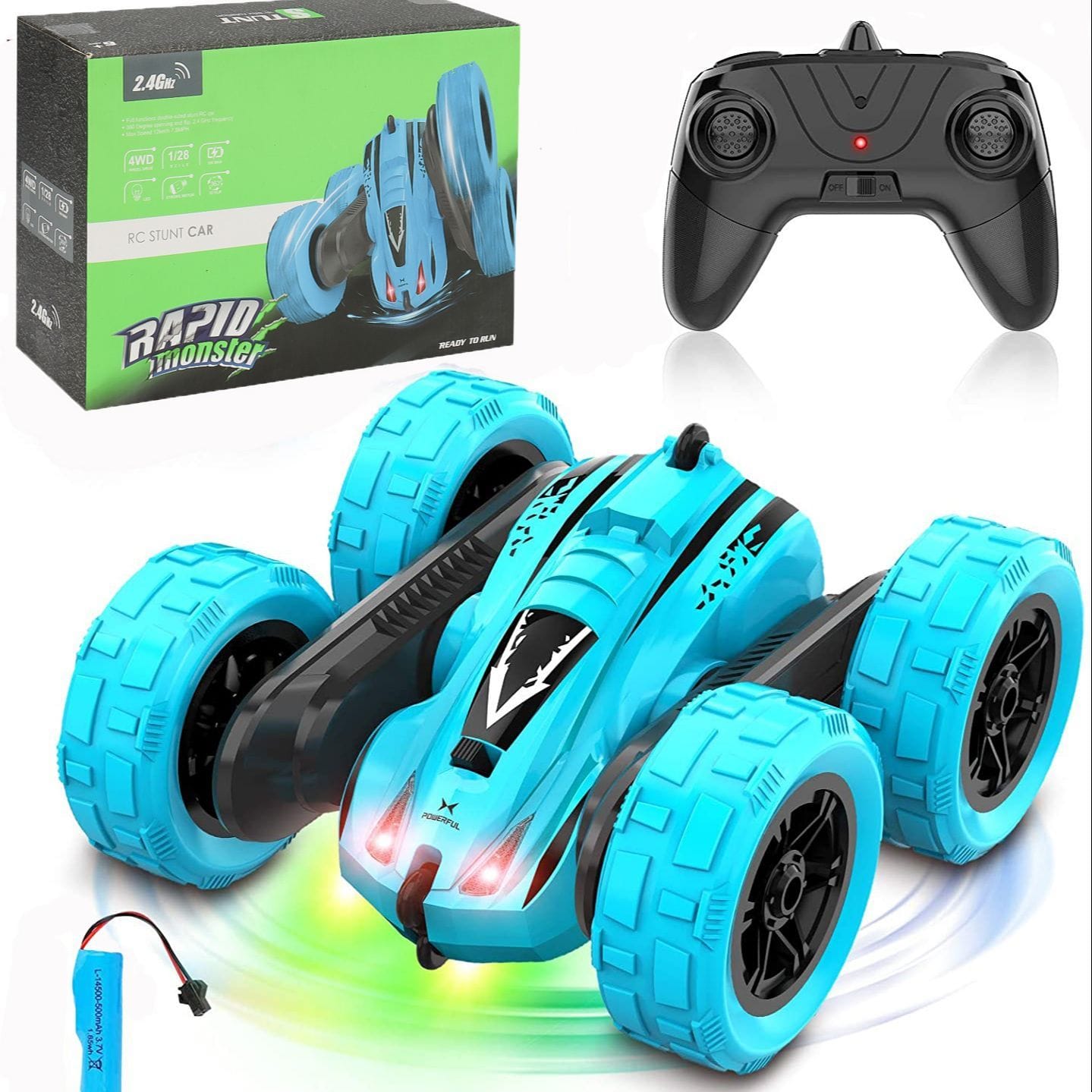 Remote Control 4WD RC Car 2.4G Car Double Side RC Stunt Cars 360° Reversal Vehicle Model Toys 4WD