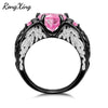 Elegant Lucky Angel Ring Pink Heart