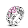925 Sterling Silver Princess Heart Zircon Ring