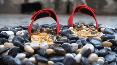 Sliders with Pebble Stone Massage while you walk
